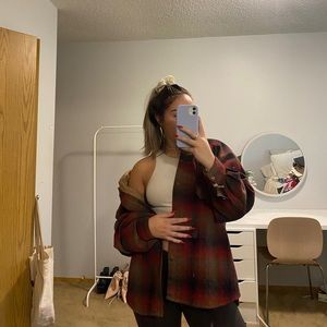 roots red fall plaid jacket